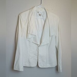Rafael Linen Cotton Blazer White Size 10